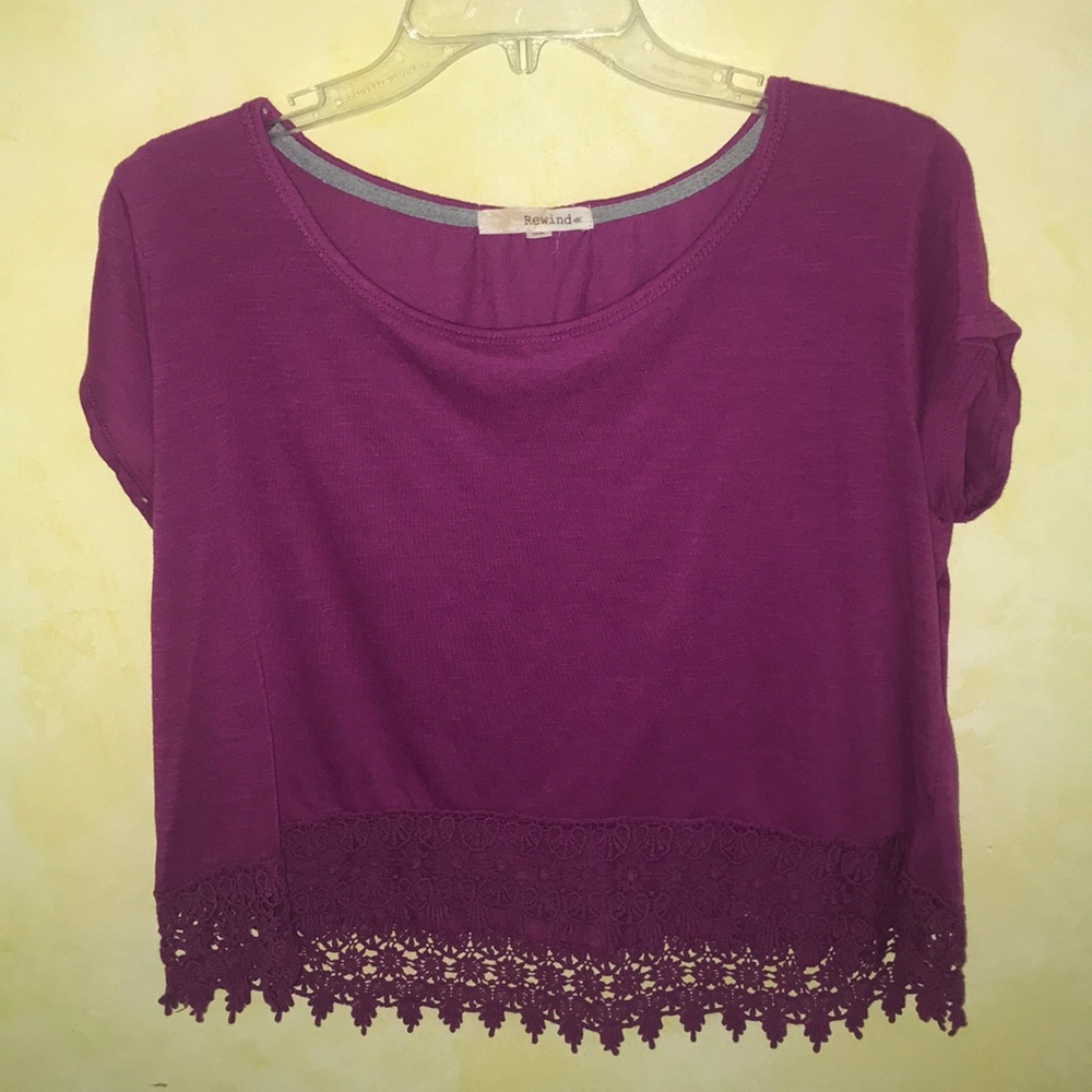 Purple Shirt With Crochet Bottom